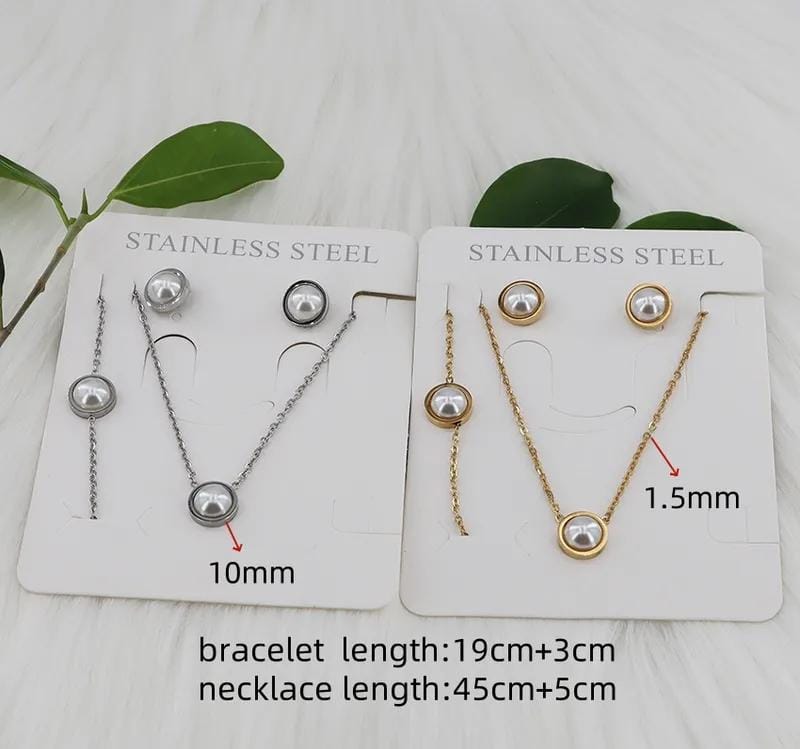 Set 3 pcs perla (Dorado)✨️