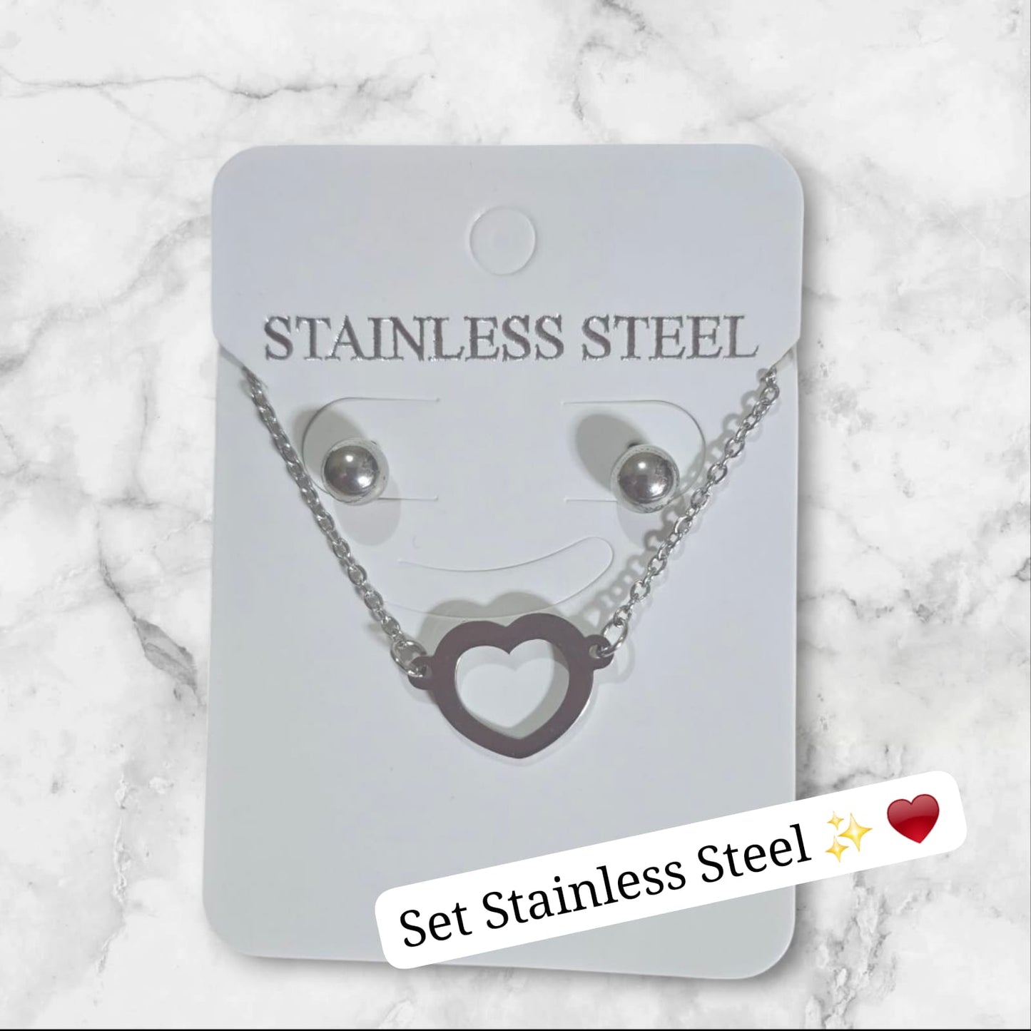 Set de Corazon plata ✨️♥️