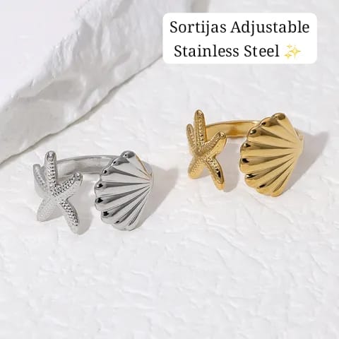 Sortijas Adjustable (estilo concha y estrella)