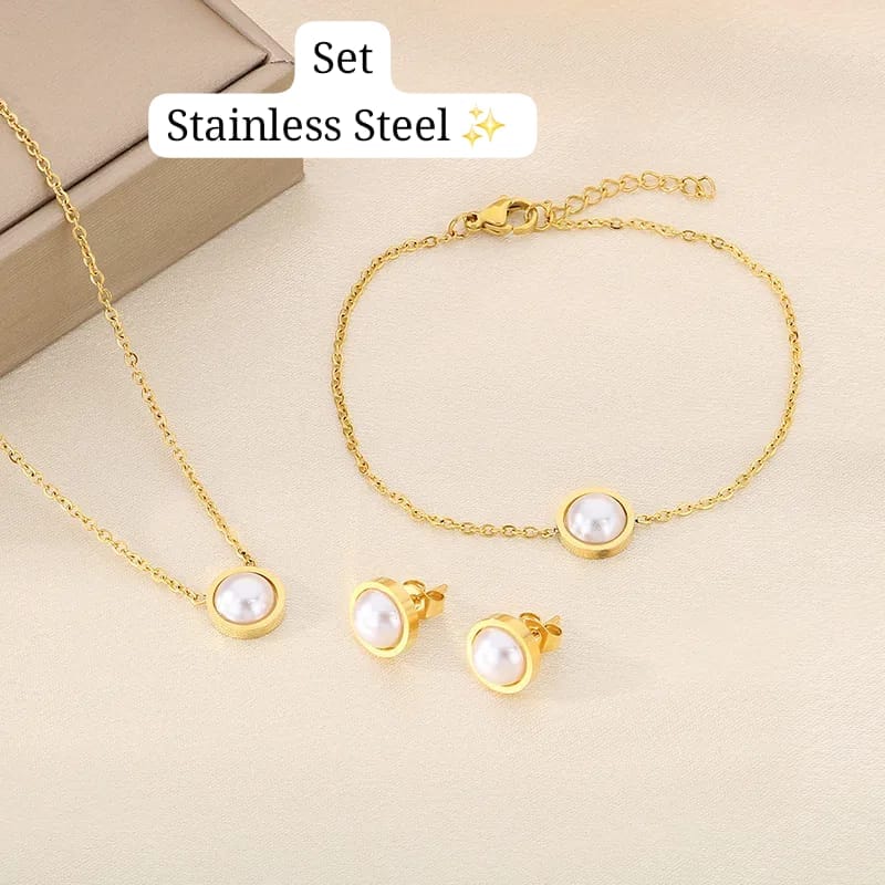 Set 3 pcs perla (Dorado)✨️