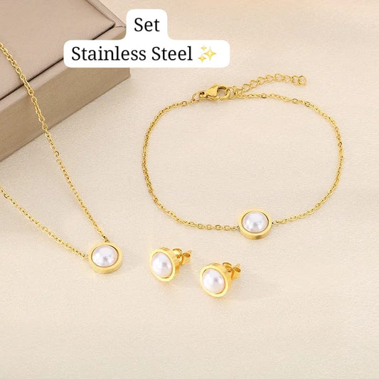 Set 3 pcs perla (Dorado)✨️