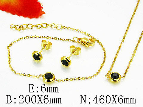 Set 3 pcs brillo negro (dorado)
