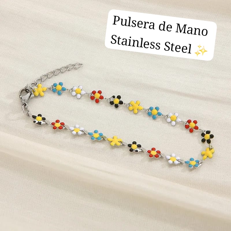 Pulsera de Mano flores 💐✨️