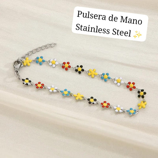 Pulsera de Mano flores 💐✨️