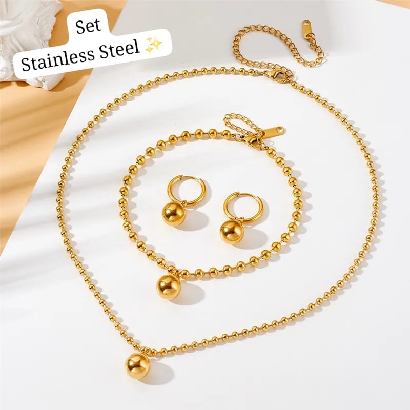 Set 3pcs (estilo bolas) Dorado✨️