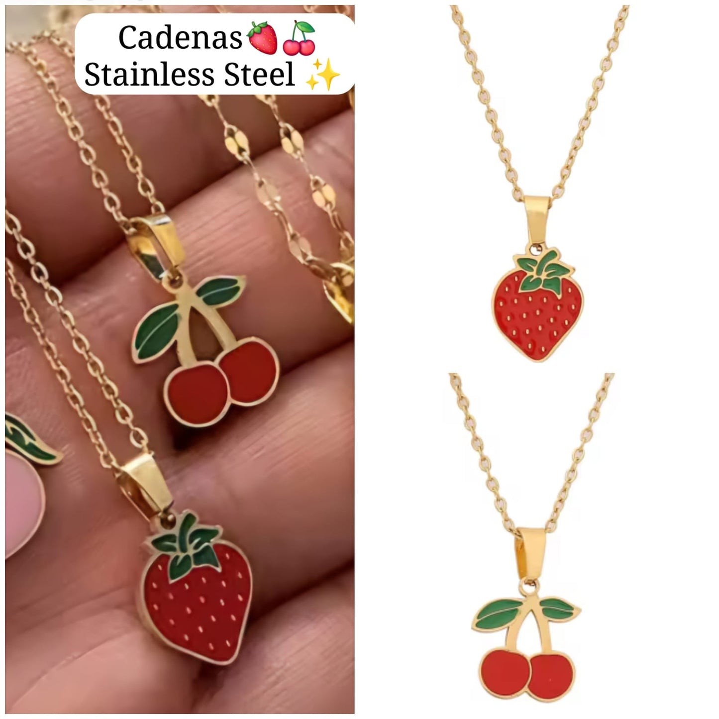 Cadena 🍒  y 🍓 color dorado ✨️