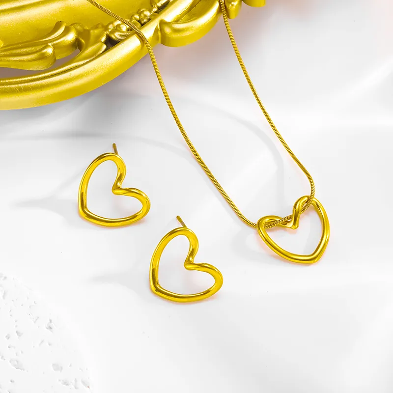 Set corazon hueco (Dorado) 💛