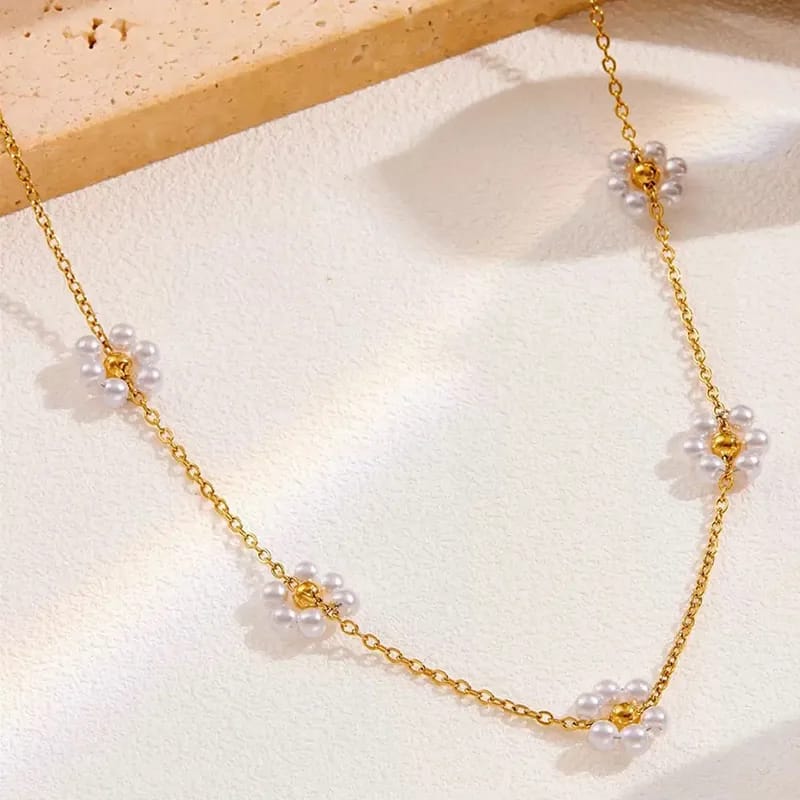 Set de 2 pcs Flor en Perla 🤍✨️