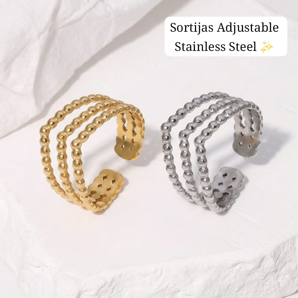 Sortijas Adjustable (estilo corona con puntos)