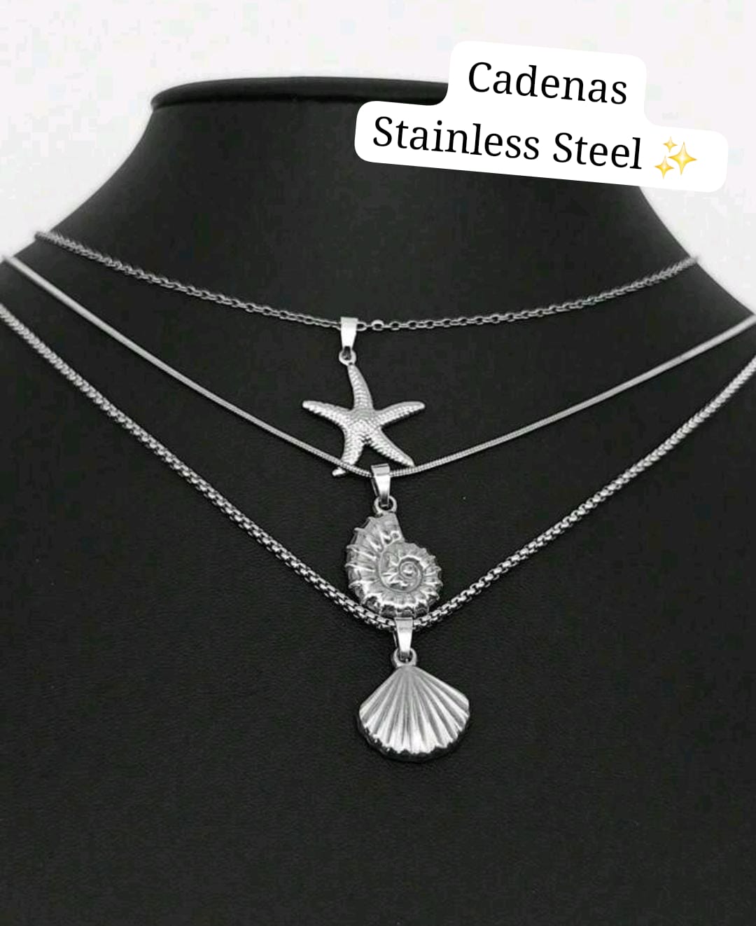 Cadenas Diseños de Mar 🐚 (Plateadas)