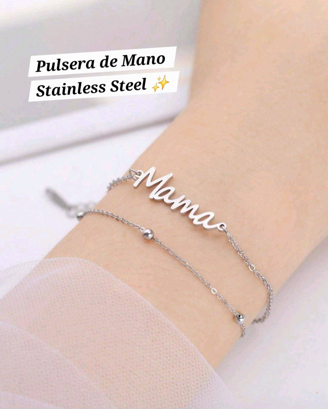 2 pulsera en 1 para Mamá (Plateado) 🤍✨️