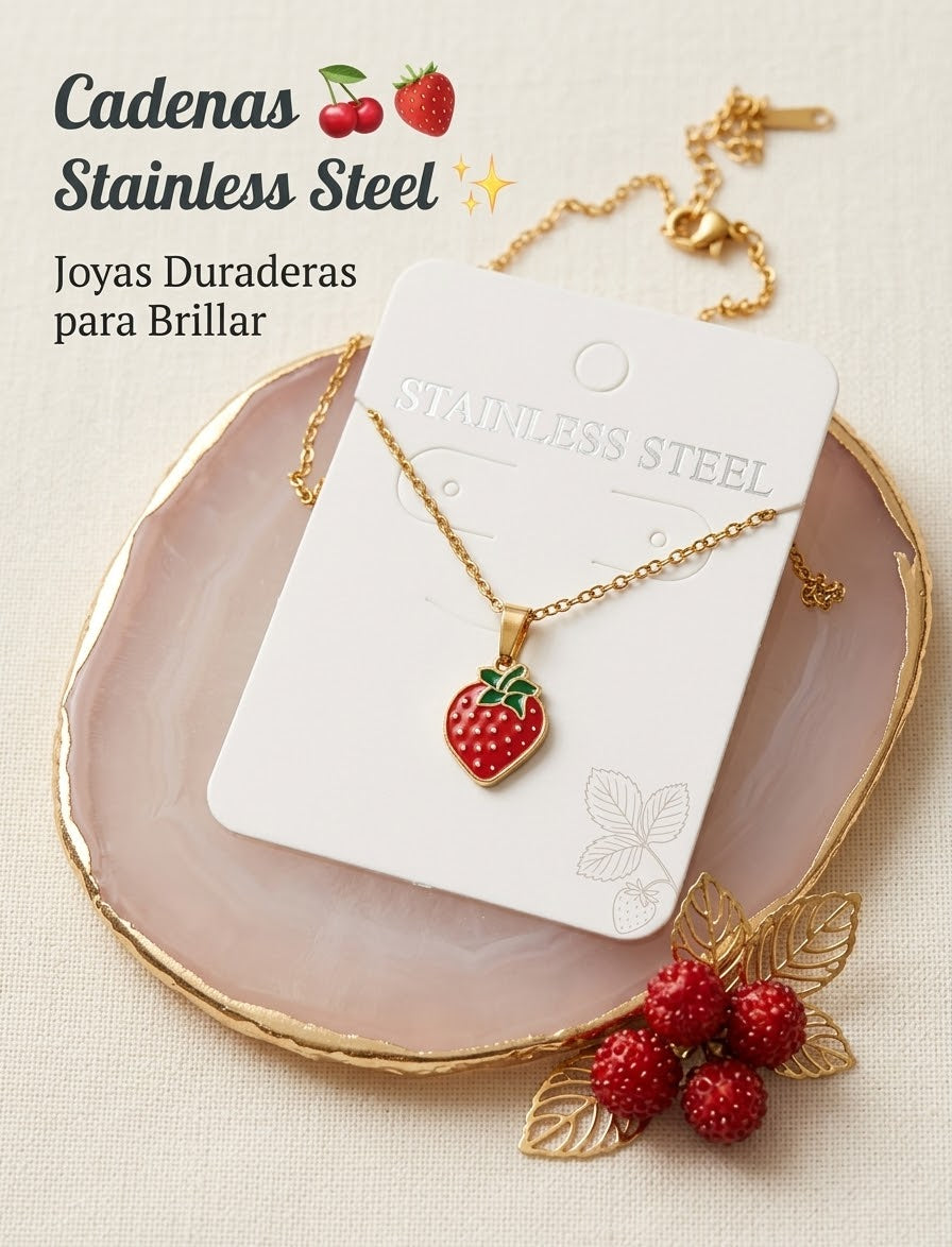 Cadena de fresa 🍓 (dorado)