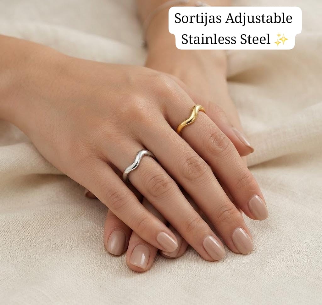Sortija Adjustable (estilo sencillo oleado)