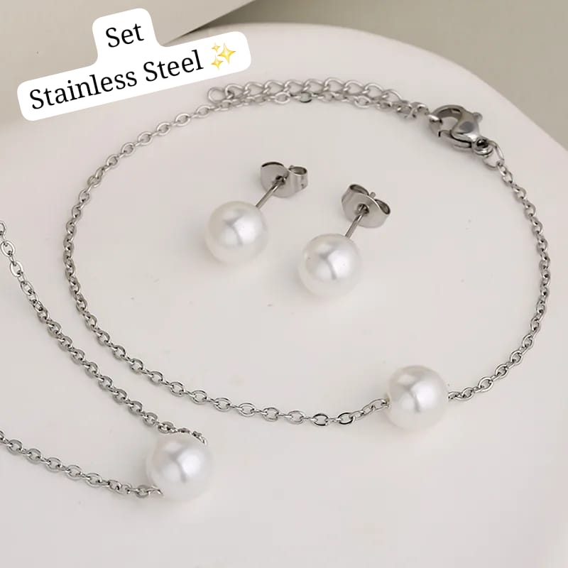Set 3 pcs Perla (Plata) ✨️