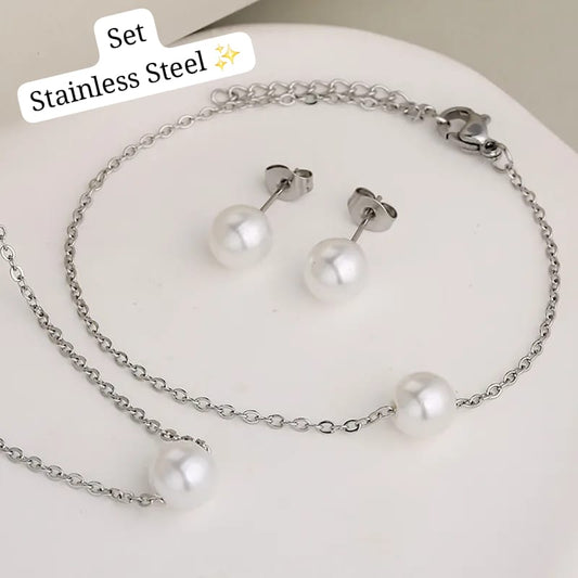 Set 3 pcs Perla (Plata) ✨️