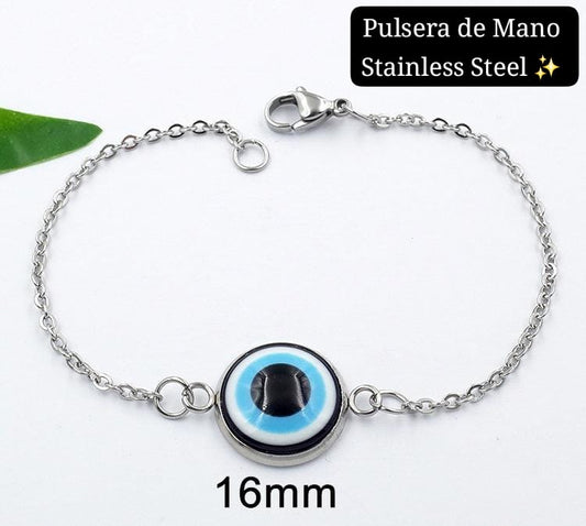 Pulsera De Mano (plata ojo turco) ✨️
