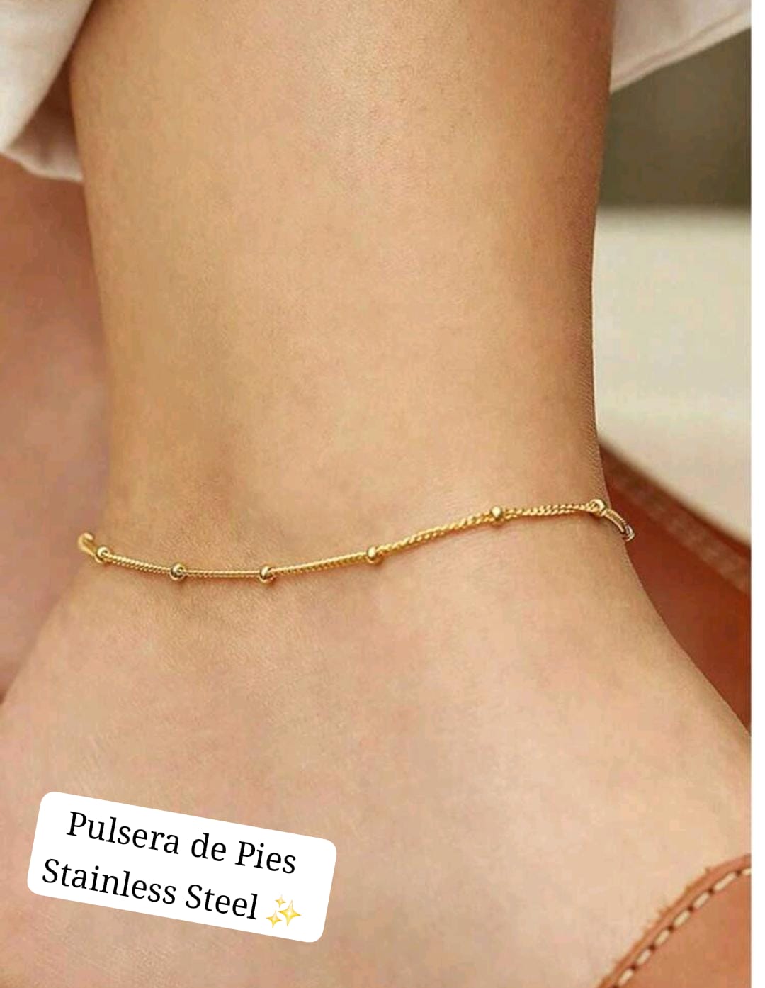 Pulsera de Pies sencilla Dorada