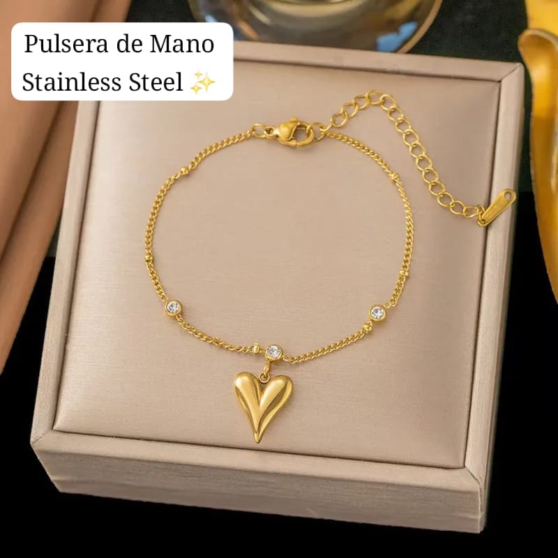 Set corazon diamante dorado ✨️