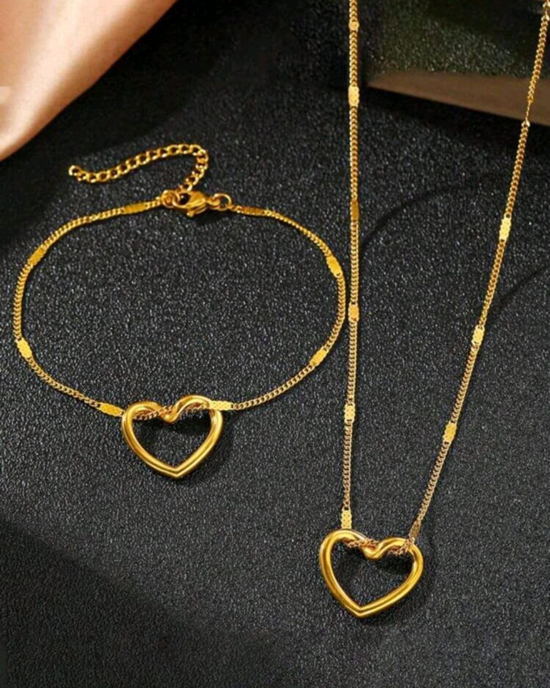 Set Corazon Nuevo estilo dorado✨️