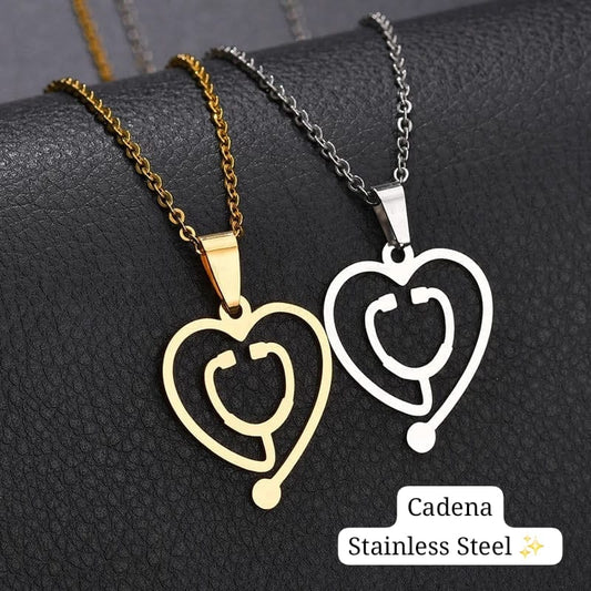 Cadena Corazón con Estetoscopio