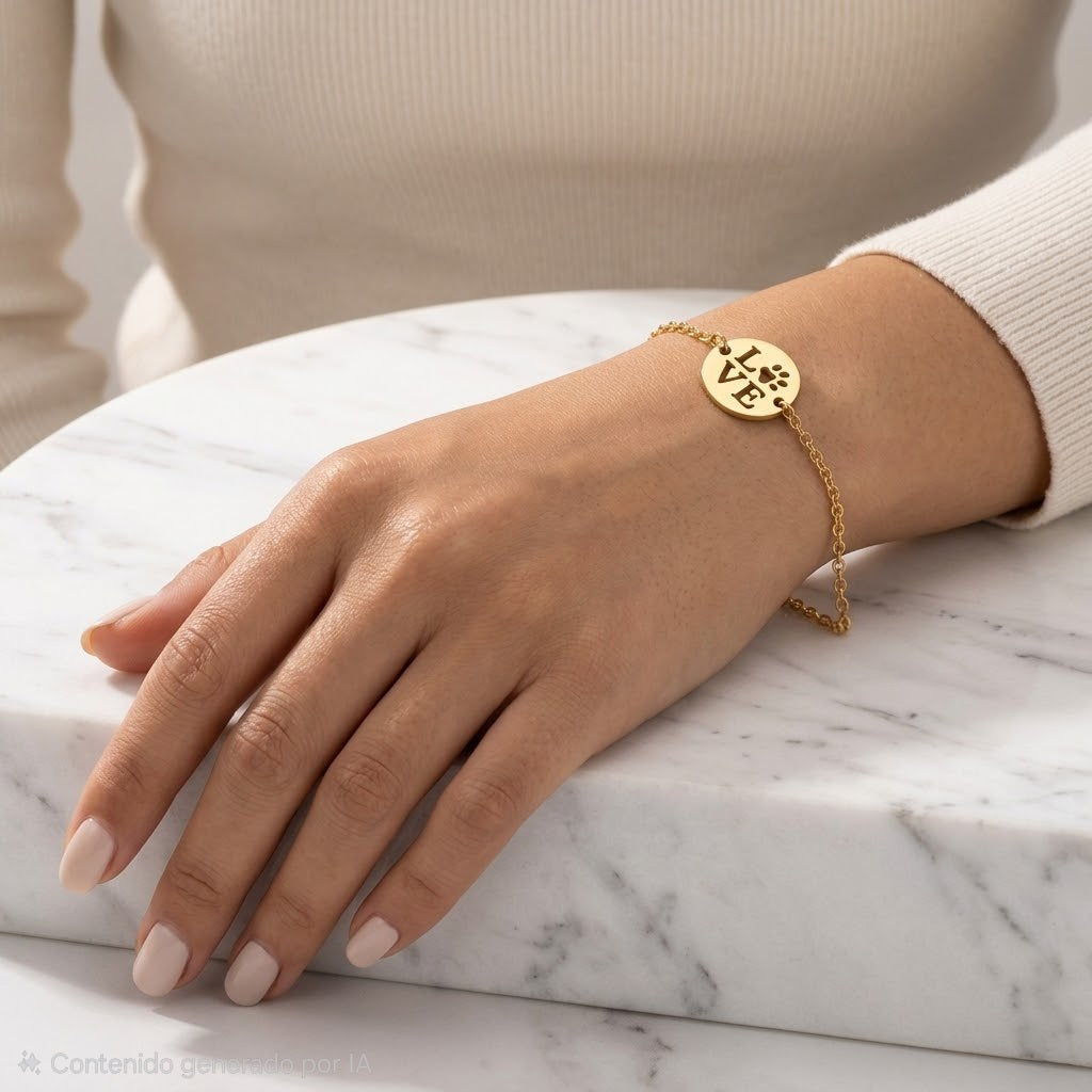 Pulsera de Mano LovePet 🐾 (Dorada)