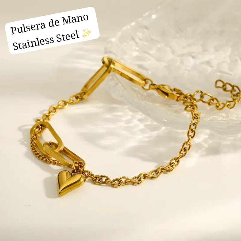 Set 2pcs dorado corazon ✨️