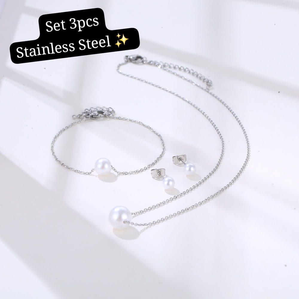 Set 3 pcs Perla (Plata) ✨️