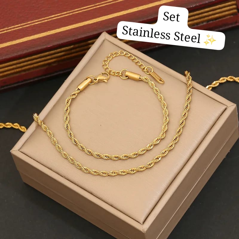Set 2pcs dorado (cadena dando vuelta) ✨️