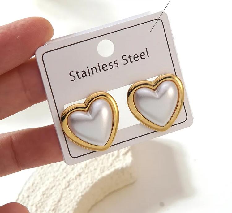 Set de corazon perla dorado ✨️🤍