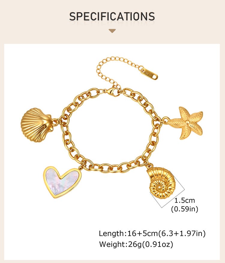 Pulsera de Mano (diseño verano)(Dorado)✨️⛱️