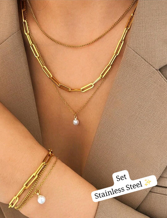 Set 2 pcs perla (dorado) ✨️