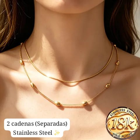 Set 2 cadenas (Separadas) (Dorado)