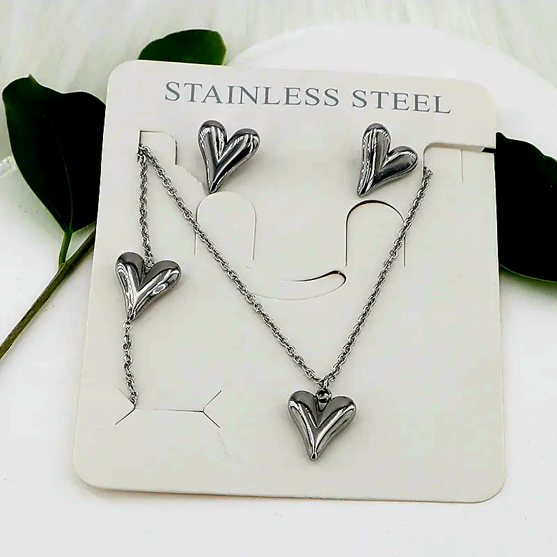 Set 3 pcs Corazón largo ❤️(plata)
