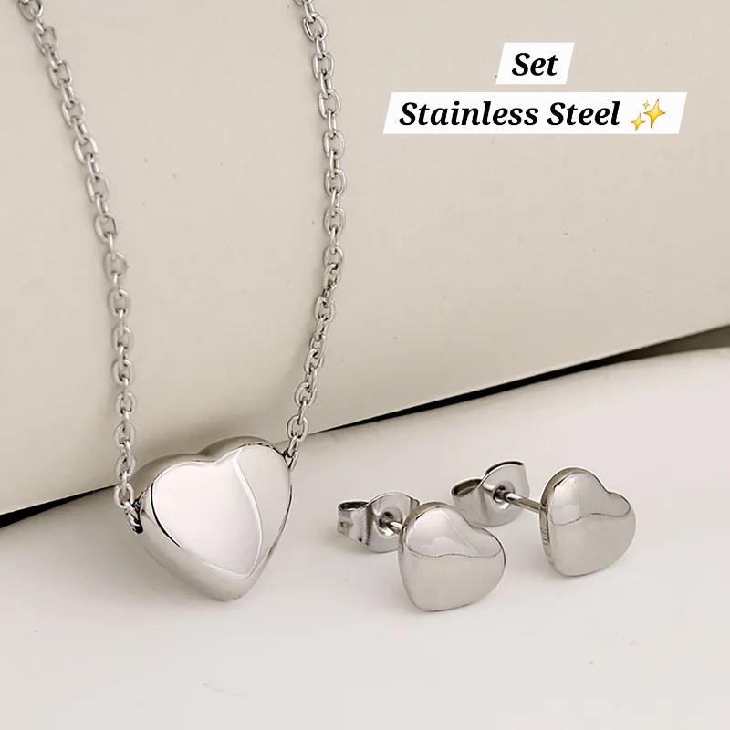 Set de corazón plata 🤍✨️