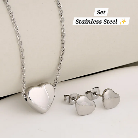 Set de corazón plata 🤍✨️